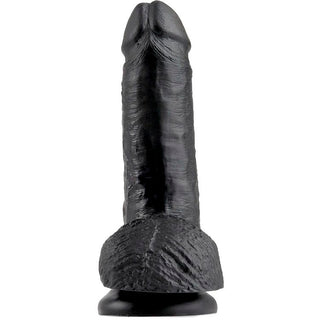 KING COCK - 7 GODE NOIR AVEC BOULES 17.8 CM