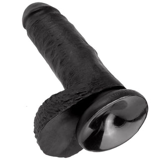 KING COCK - 7 GODE NOIR AVEC BOULES 17.8 CM